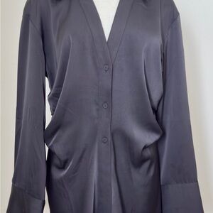 Zara Elegant Black satin Women's Top